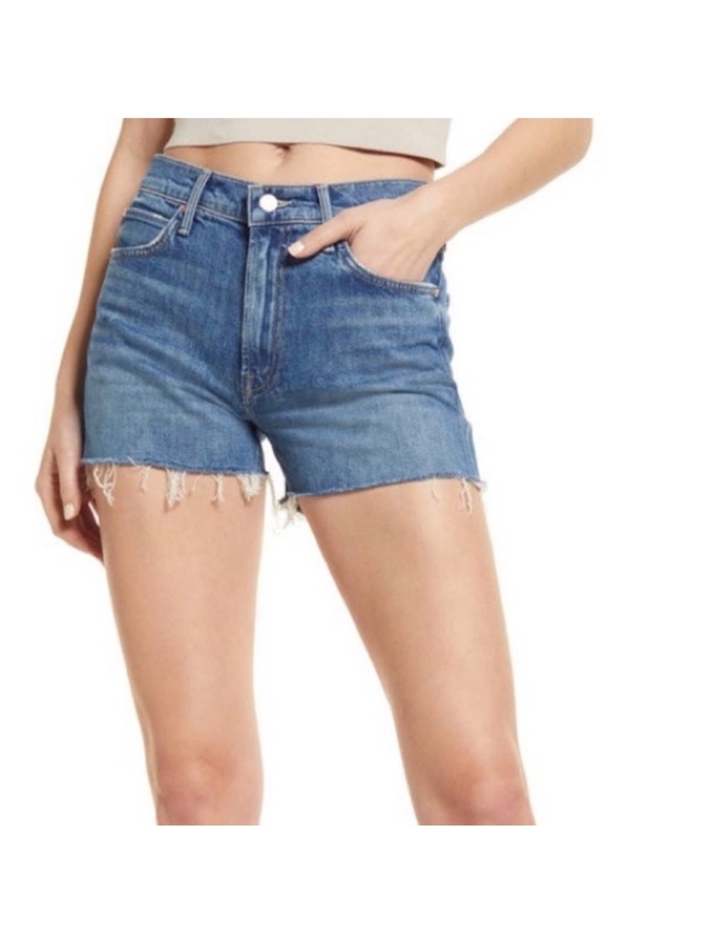 MOTHER S.N.S. Frayed Short Adios to my Old Life Cutoff Denim 26